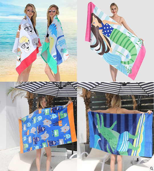 Cute cartoon beach towel 160 * 80cm animal print adult swimming bath towel travel quick dry bathroom towel 11 styles DC258