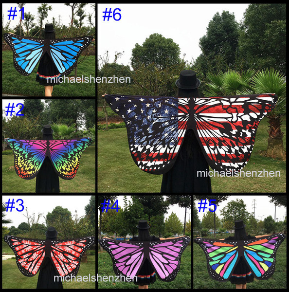 15 Style 147x70cm Butterfly wings Bohemia Printed Beach Towel cartoon Butterfly Design Beach Shawl Yoga Mat cosplay cape B001