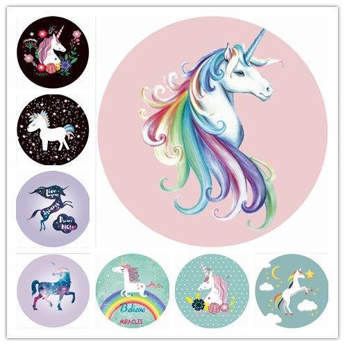 Unicorns Beach Towel 148*148cm Round Rainbow Beach Towels 2018 Summer Swimming Bath Towels Cartoon Shawl Yoga Mat 14 colors Baby Blanket