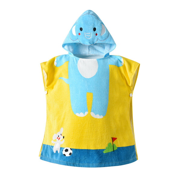 Cartoon Baby Bathrobe Elephant Cute Animal Babies Dinosaur Swan Blanket Kids Hooded Bathrobe Toddler Baby Bath Towel 60X60cm