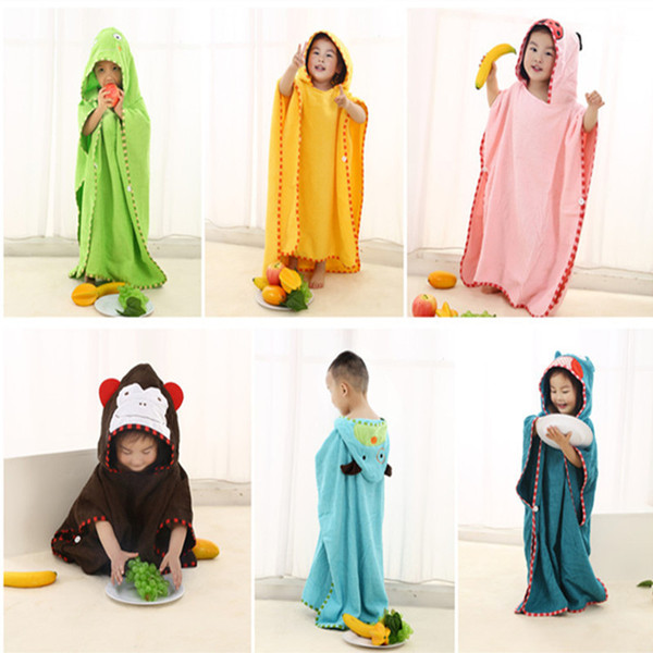 Animal Hooded towel 100% otton baby Bath Towel boys girls beach towel 0-14 years children hooded cartoon duck dog