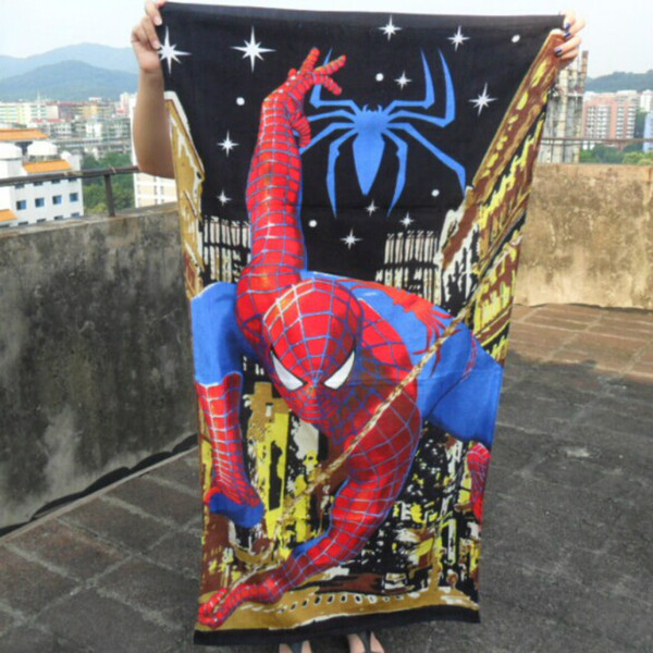 150*70cm Spider-Man Children Beach Towels Kids Cartoon BathTowel Pure CottonTowel for Children Cool Baby Towels Beach Supply FZE024