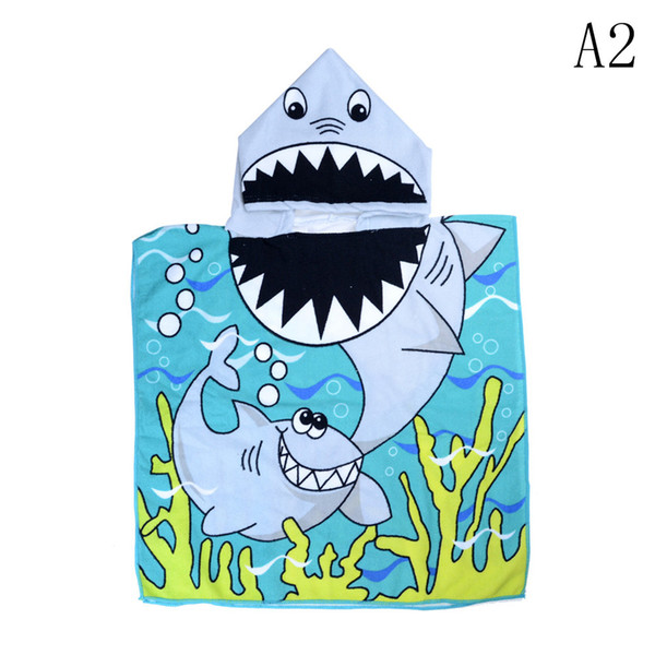 Wholesale- Cartoon Children Cloak Towel Microfiber Printing Hooded Girls Boys Necessary Swimming Beach Towels