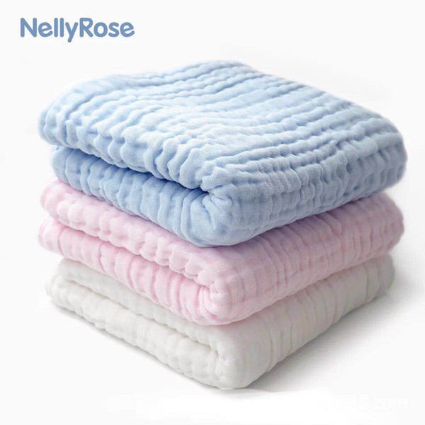 Newborn 100% Cotton Baby Blanket Infant Muslin Kids Soft Bath Shower Towel Baby Gauze Swaddle Receiving Blankets 110cm*110cm