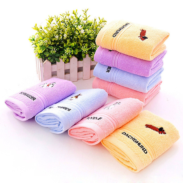 New baby bath shower cartoon children's towel cotton soft absorbent towels embroidery washcloth children towel for sale