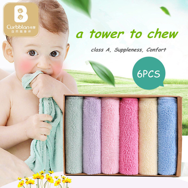 Curbblan Baby Bath Towel For Kids Baby Handdoek 6pcs 30*30cm Gift Small Face Towels Set Hooded Microfiber Muslin Towel