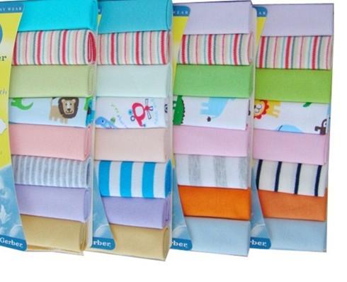 Infant toddler face towel baby washcloths mix color cotton/polyester good handfeel 24 bags per lot