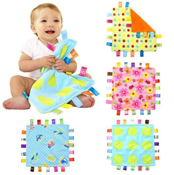 Newborn Baby Appease towel Soft Square Plush Baby Appease Towel baby Hand towel rattle toys