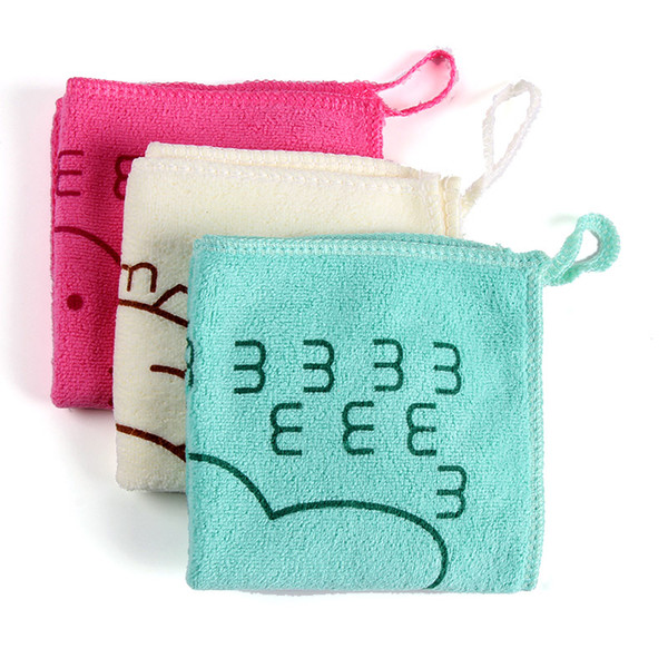25*25cm Cute Baby Towel Face Microfiber Absorbent Drying Bath Beach Towel Washcloth Swimwear Baby Cotton Kids