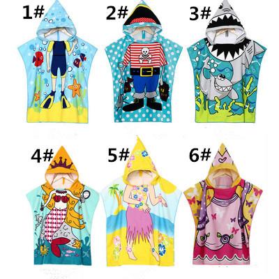 6 styles Mermaid bathrobe Kids Robes cartoon animal shark Nightgown Children Towels Hooded bathrobes2018 hot sell