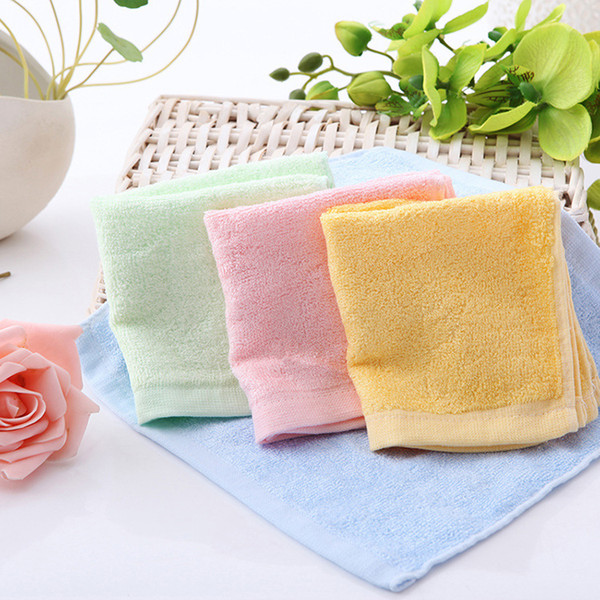 200pcs Soft Bamboo Fibre Towels Small Wipes Organic Baby Flannel Face Hand Embroidered Towel Washcloth Wipes 25x25cm Green Pink Blue Yellow