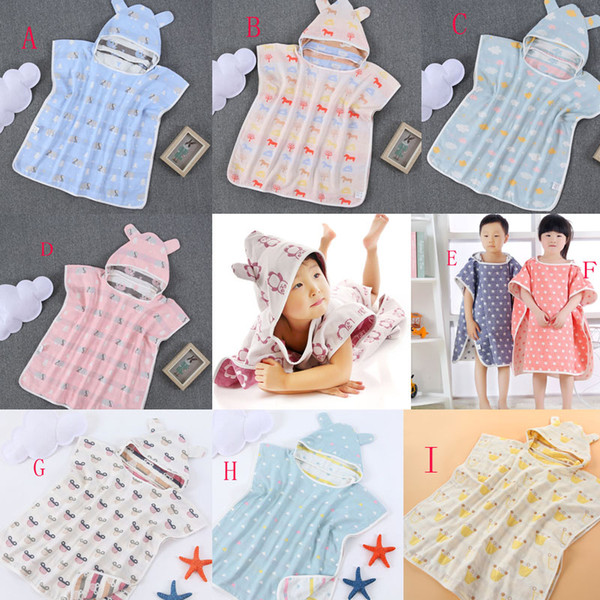 100% Cotton Baby Beach Gown Child Bathrobe Beach Towels Baby Cloak Cape Bath Towel Kids Can Be Worn Bathrobes
