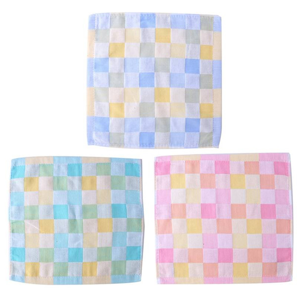 1Pc Square Baby Saliva Towel Infant Cotton Double Gauze Plaid Bibs Cloth Dedicated Kids Soft Feeding Handkerchief Face Towel
