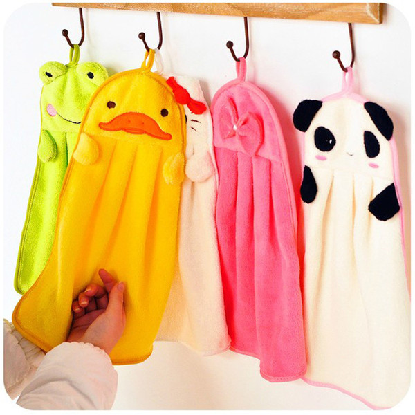 Super Super soft coral velvet hand towels cartoon cloth hand towels hanging caterpillar hands fine towel free shipping