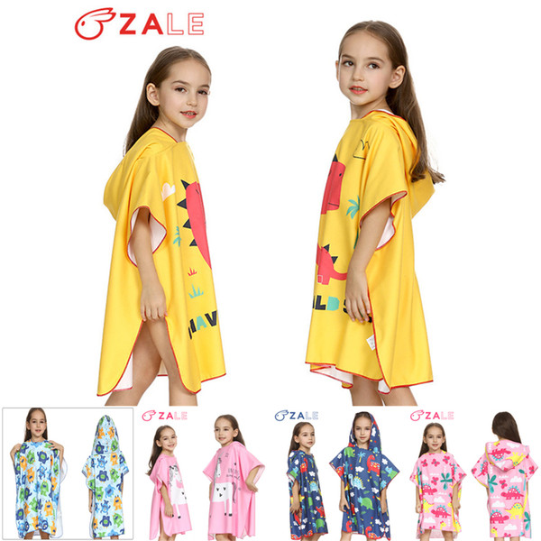 Bath Robe Beach Towel Boys Girls Kids Swimming Bath Towels Unicorn Cartoon Hooded Cloak Mermaid Shark Towel Baby Gift 70*90cm DHL FJ199
