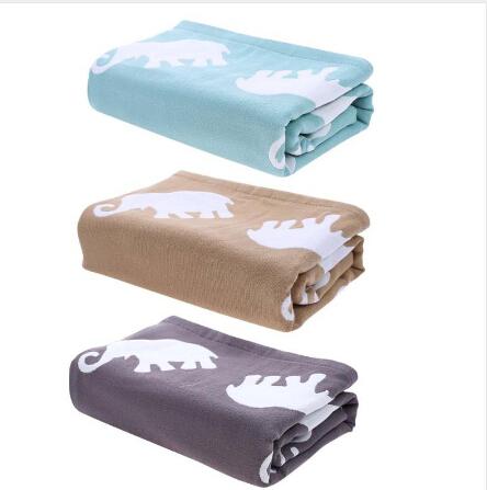 Pure Cotton Soft Warm Baby Bath Towel Newborn Blanket Large Size for Adult Children Cartoon Elephant Print Swim Quilt
