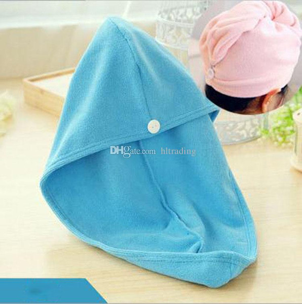 100pcs DHL High Quality Lady thickening dry hair hat super absorbent quick-drying hair Shower cap Wrap Towel women hair cap
