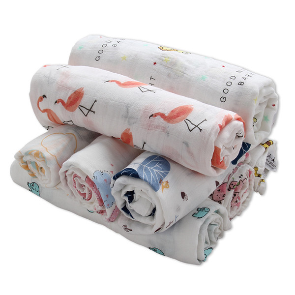 120*120cm Baby Swaddle Blanket Cute Printing Muslin Bamboo Fiber Baby Swaddle 33 Patterns Baby Nursing Covers Towels 17072501