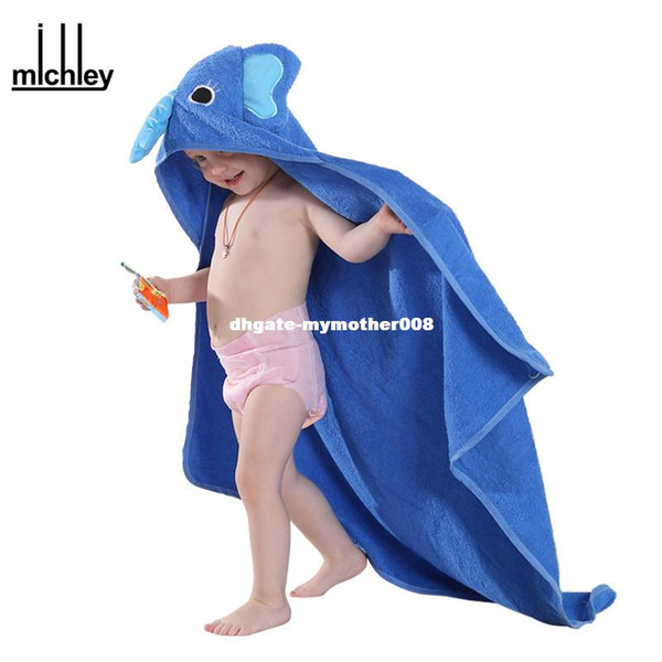 DHgate Kids Towel 2017 Toddler 100% Cotton Bathrobe Baby Boys Girls Spring Animal Hooded Bath Towel Children Cartoon Towel QWA