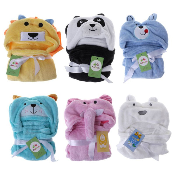 Baby Bath Towel Cartoon Cute Blanket Kids Children Hoodie Wipe Cloak Animal Hat Hooded Bathing Suit Bathtub Soft Comfortable