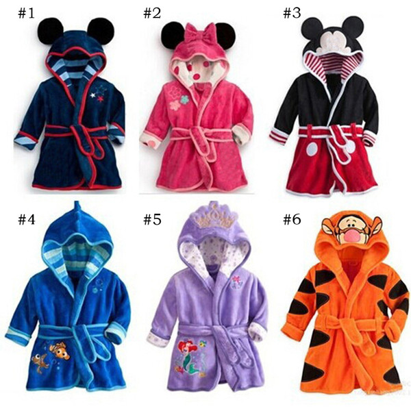 Children's bathrobe cartoon bathrobe 5-color home robe boys' and girls' flannel breathable to keep warm hot sell