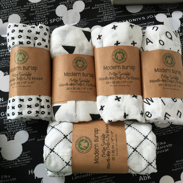 120*120cm Organic Cotton Muslin Swaddle Blanket modern burlap multi-use blanket infant parisarc newborn baby wrap Manta de bebe