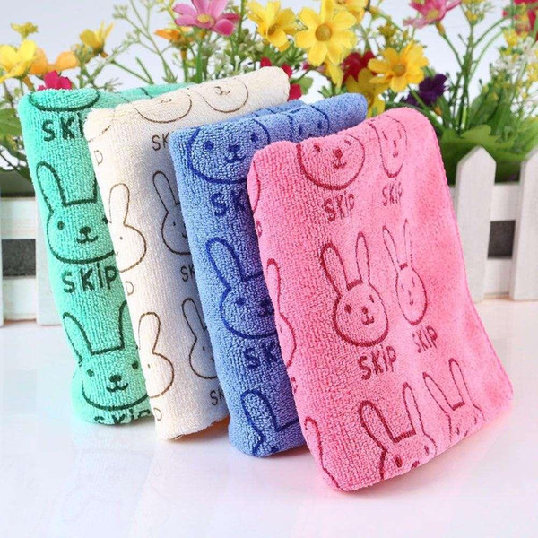50 x 25cm Cute Children Cartoon Animal Rabbit Pink Blue Light Yellow GreenLetter Printed Towel Comfortable Bath Shower Products