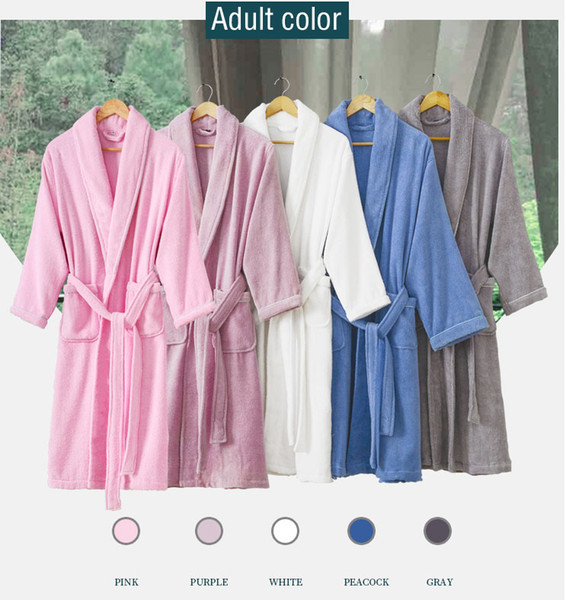 Autumn and winter, pure cotton, male and female parent-child family children's bathrobes, boys and girls, cotton absorbent towel material