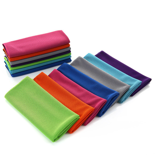 Double Layer Ice Cold Towel Sweat Summer Exercise Fitness Cool Quick Dry Soft Breathable Cooling Towel for Adult Kids 7Color 100*30cm Hot