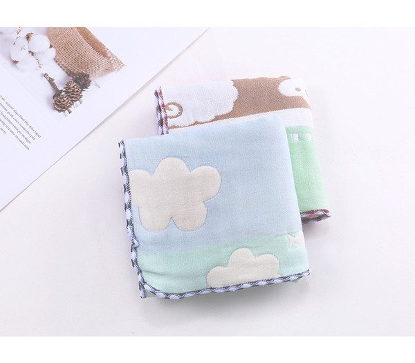 New Striped Square Water Kitchen Bathroom Washing Absorbent Ultra-thin Fiber Face Hand Towel Drying Cloth Handkerchief Towels
