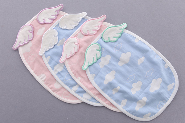 Angel Wings Cartoon Pattern Gauze Square Baby Towel Kids Soft Bath Face Wipe Cloth Cotton Gauze Towel big size