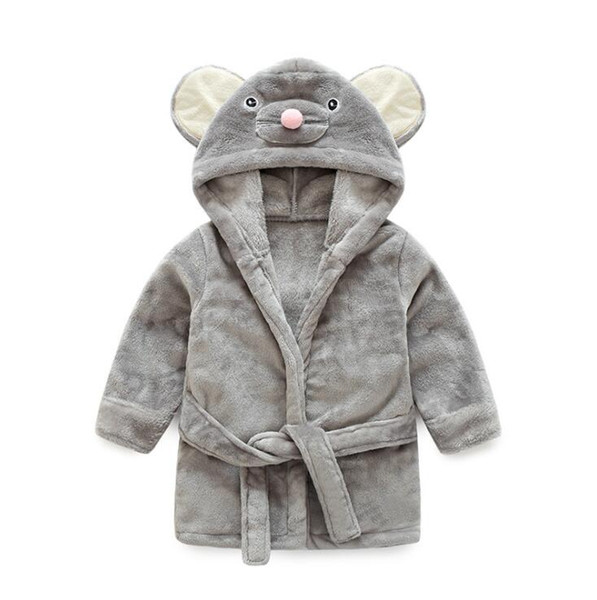 High Quality Children's Bathrobe Retail! Baby Boy Girl Soft Velvet Robe Pajamas Coral Children Dress Baby Clothes