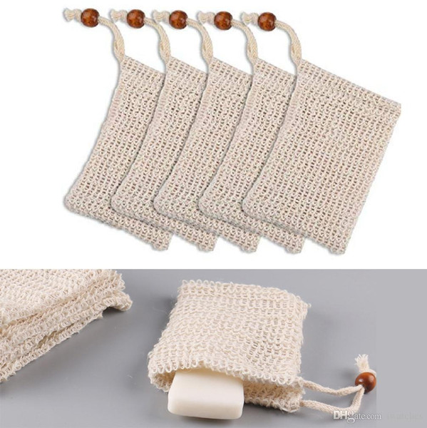 Soap storage bag natural exfoliator mesh scrub tool manual bubble net shower receive soap mesh bag shower supplies