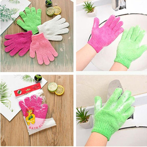 Exfoliating Wash Gloves Skin Body Bathing Mittens Scrub Massage Spa Bath Finger Gloves Sponge Bath Shower Cleaning Skin Washcloths CZ302