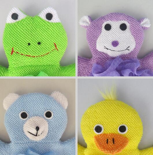 Baby Gloves Products Cartoon Towel Bath Products Animal Bath Gloves Bathing Mitt Bath Gloves Time Fun Easy Dry Quickly with Included Suction