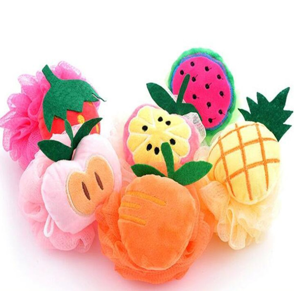 Fruit Shape Bath Ball Bathroom Bath Sponge Rubbing Towel Lovely Modelling Body Cleansing Scrub Shower Washcloths GGA2022