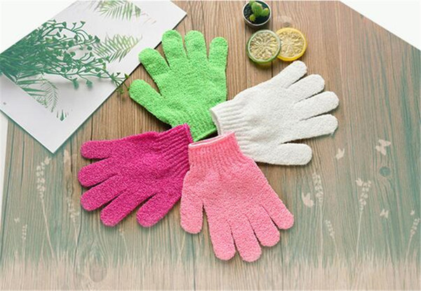 Exfoliating Wash Gloves Skin Body Bathing Mittens Scrub Massage Spa Bath Finger Gloves Sponge Bath Shower Cleaning Skin Washcloths SALECZ302