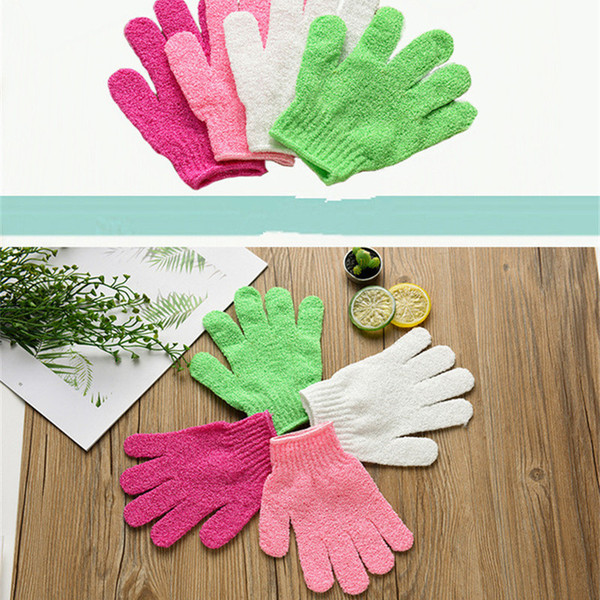 Bath Scrub Towel Exfoliating Gloves Skin Body Bathing Massage Spa Bath Finger Gloves Sponge Bath Shower Cleaning Bathroom Washcloths CZ302