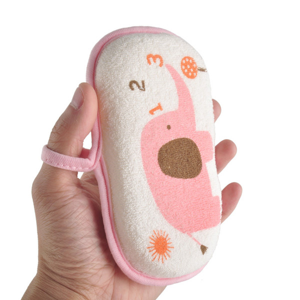 Newborn Baby Kids Cute Cotton Shower Bath Sponge Rub Cartoon Body Wash Towel Infant Toddle Kids Bath Brushes Towel Accessories