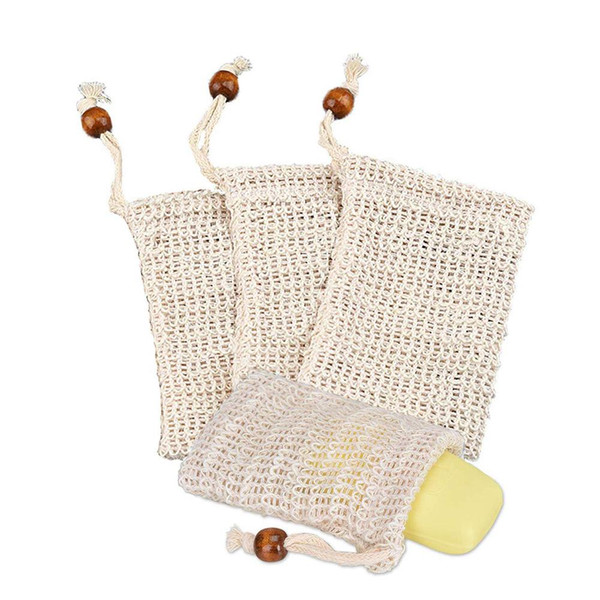 Soap Storage Bag Scrub Tool Manual Bubble Shower Soap Saver Pouches Holder Shower Bath Foaming Natural Bath Bag Sisal Shower Soap Bags