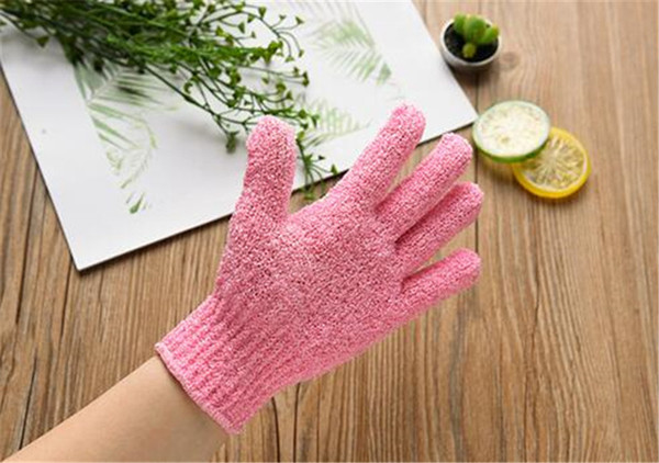 Exfoliating Wash Gloves Skin Body Bathing Mittens Scrub Massage Spa Bath Finger Gloves Sponge Bath Shower Cleaning Skin Washcloths DHL CZ302