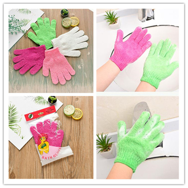 INS Exfoliating Wash Gloves Skin Body Bathing Mittens Scrub Massage Spa Bath Finger Gloves Sponge Bath Shower Cleaning Skin Washcloths CZ302