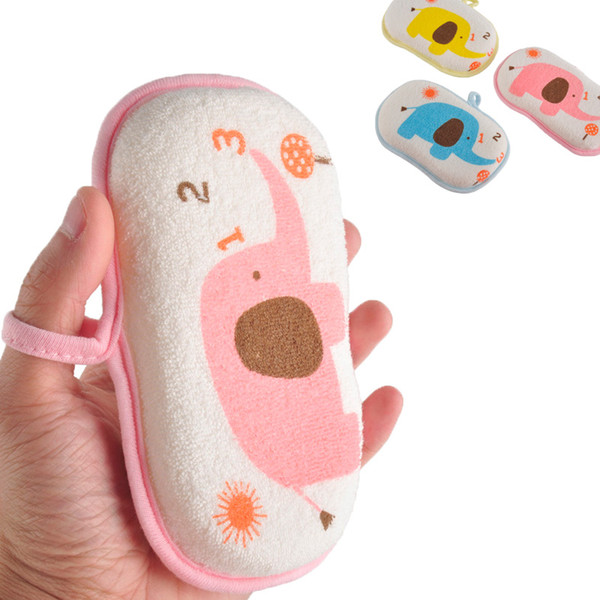 Cute Newborn Baby Shower Bath Sponge Rub Infant Toddle Kids Bath Brushes Cotton Rubbing Body Wash Towel Accessories