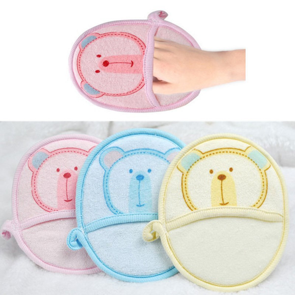Cotton Soft Newborn Bath Towel Brush Glove Cute Cartoon Baby Bath Foam Rub Shower Sponge Free Shipping