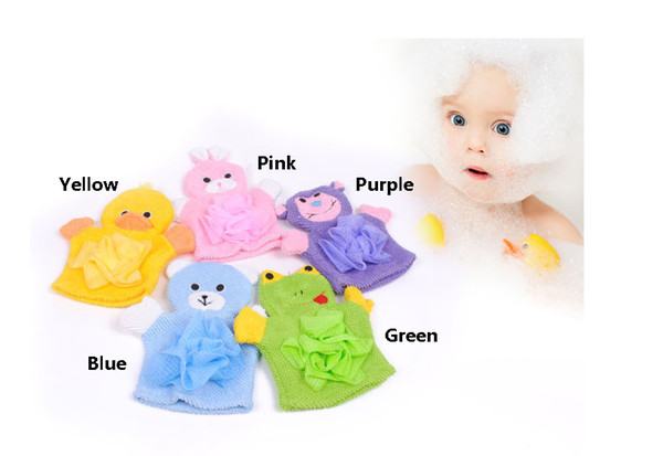 Cartoon Animal Children Bath Towel New Buddy Duck Frog Rabbit Children Wipes Dual-use Baby Bath Gloves