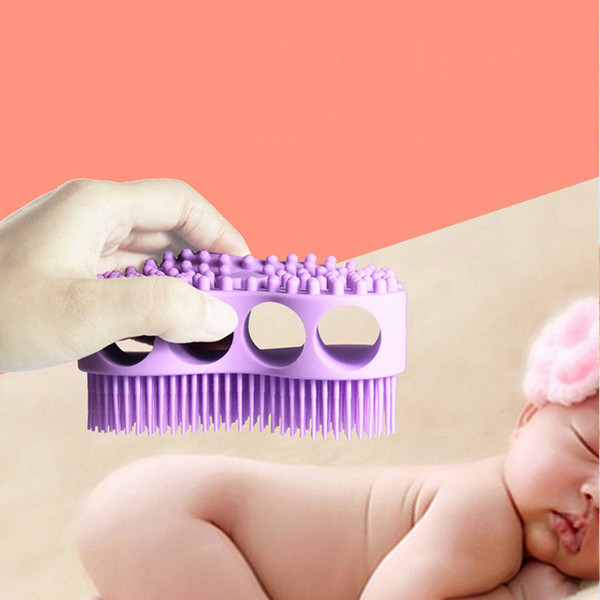 Soft Silicone Baby Bath Brush - Children Kids Body Massage Scrub Shower Washing Gloves Scrubber ( Mix Random Color)