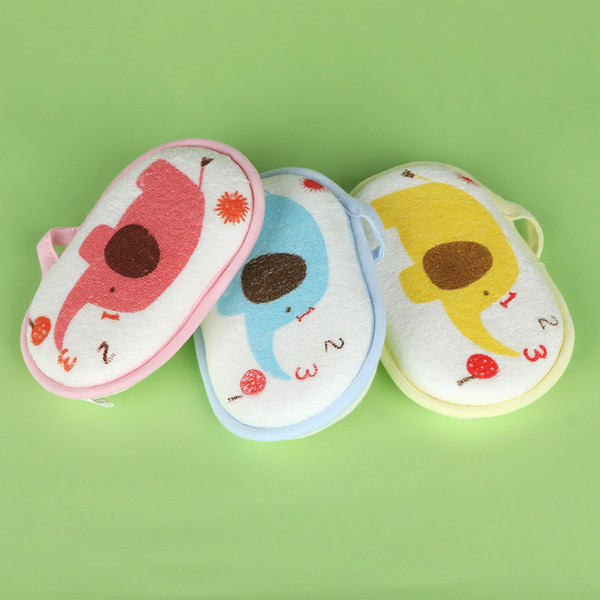 1 Pcs Soft Cotton Sponge Baby Bath Brushes For Kids Cute Cartoon Printed Comfortable Shower Bath Products Accessories