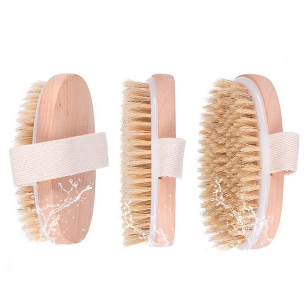 Dry Skin Body Soft Natural Bristle SPA the Brush Wooden Bath Shower Bristle Brush SPA Body Brush without Handle CCA10915 100pcs