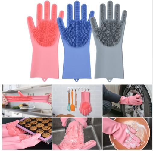 Magic Silicone Dish Washing Gloves Kitchen Accessories Dishwashing Glove Household Tools for Cleaning Car Pet Brush