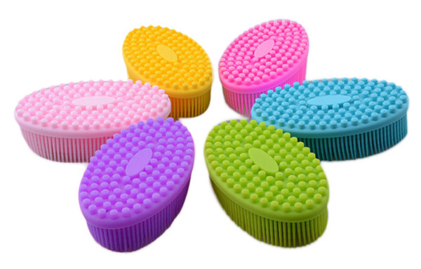 Silicone Brush for Baby Shampoo Baby Massage Brush Women Bathing Brushes Infants Touch Feeling Training Tools Soft 2.5cm Brushes B11